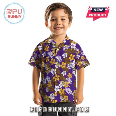 Minnesota Vikings Purple Tropical Floral Hawaiian Shirt