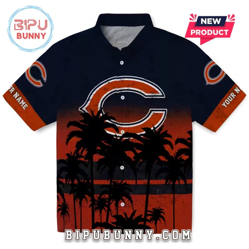 Personalized Chicago Bears Sunset Pattern Hawaiian Shirt