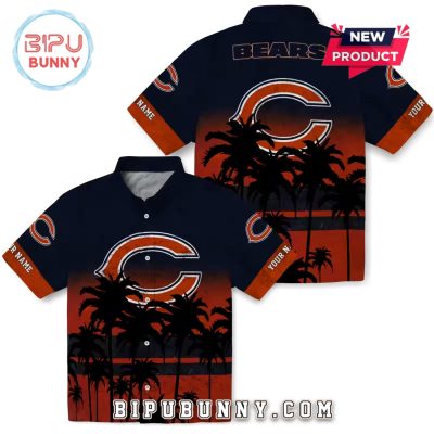 Personalized Chicago Bears Sunset Pattern Hawaiian Shirt