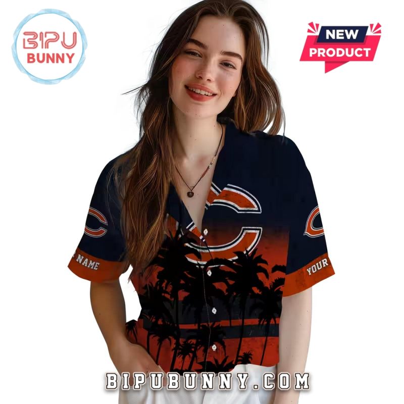 Personalized Chicago Bears Sunset Pattern Hawaiian Shirt