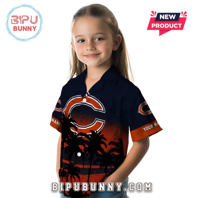 Personalized Chicago Bears Sunset Pattern Hawaiian Shirt