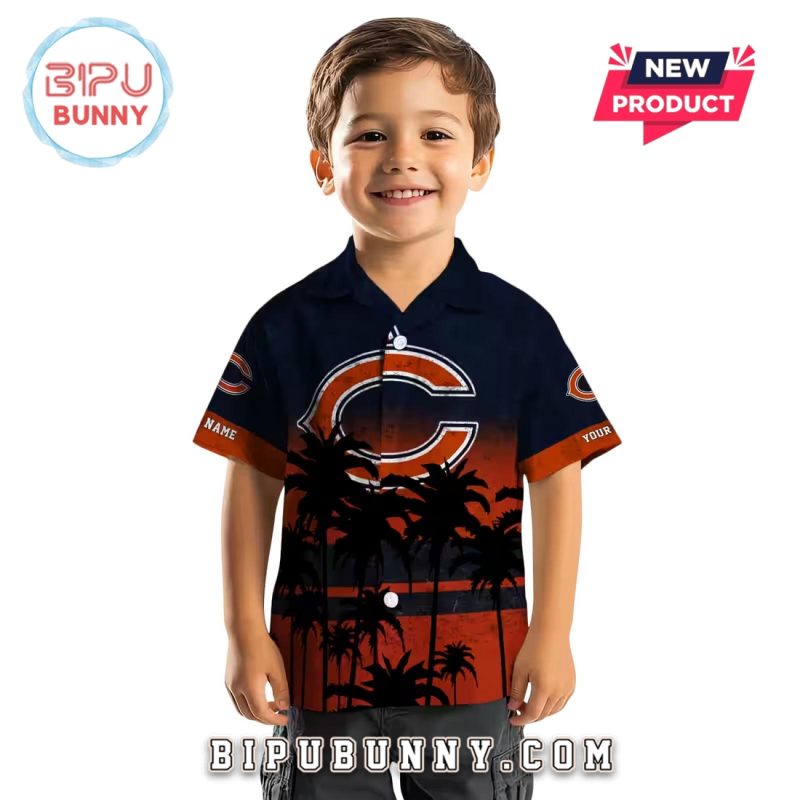 Personalized Chicago Bears Sunset Pattern Hawaiian Shirt
