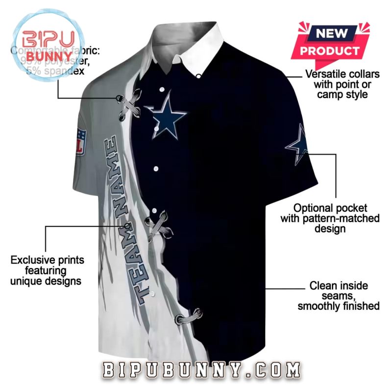 Personalized Dallas Cowboys Edgy Streaks Hawaiian Shirt