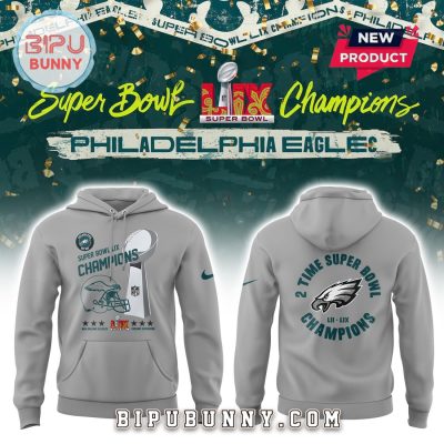 Philadelphia Eagles 2-Time Super Bowl LIX Champions Hoodie