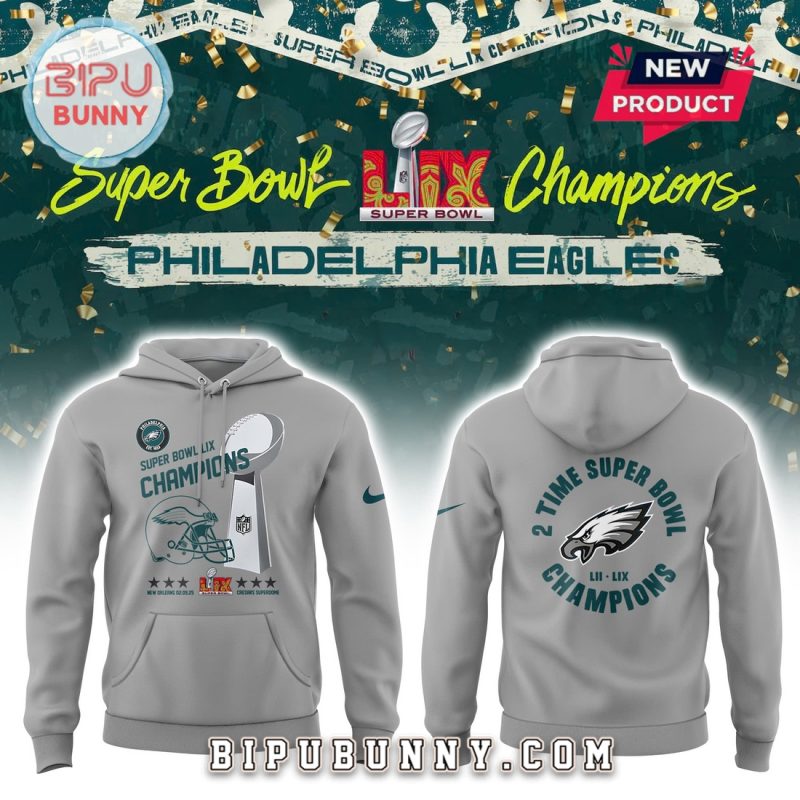 Philadelphia Eagles 2-Time Super Bowl LIX Champions Hoodie Set