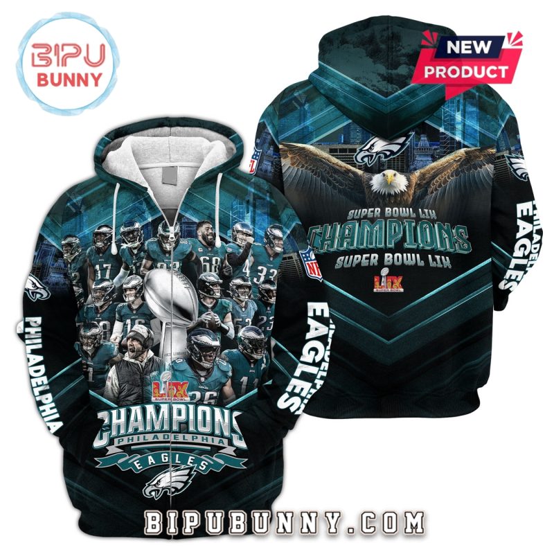 Philadelphia Eagles 2025 Champions Super Bowl LIX Hoodie