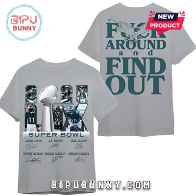 Philadelphia Eagles 2025 LIX Champions Signatures T-Shirt