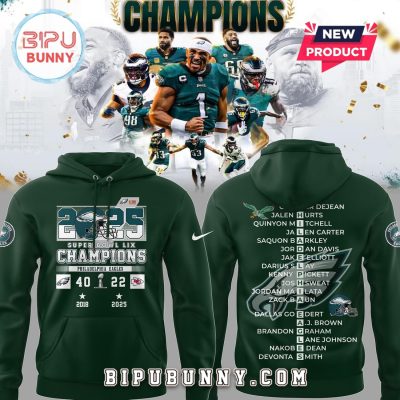 Philadelphia Eagles 2025 Super Bowl LIX Champions Nike Hoodie