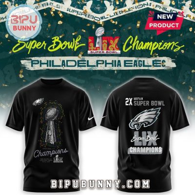 Philadelphia Eagles 2X Super Bowl Champions Black Hoodie