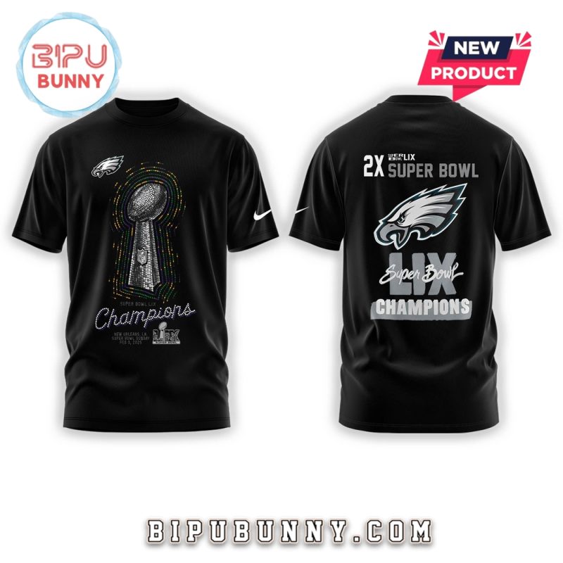 Philadelphia Eagles 2X Super Bowl Champions Black Hoodie