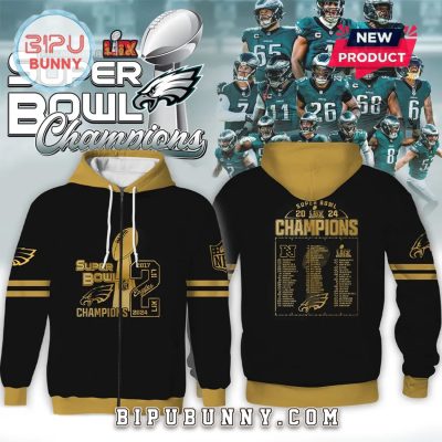 Philadelphia Eagles 2X Super Bowl Champions Gold Shirt