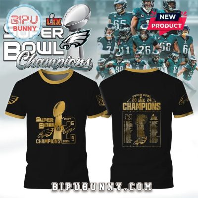 Philadelphia Eagles 2X Super Bowl Champions Gold Shirt