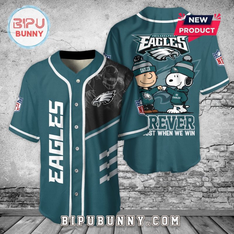 Philadelphia Eagles Funny Snoppy Baseball Jersey