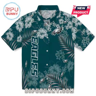 Philadelphia Eagles Hibiscus Green Hawaiian Shirt