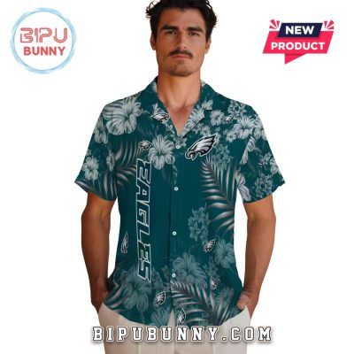 Philadelphia Eagles Hibiscus Green Hawaiian Shirt