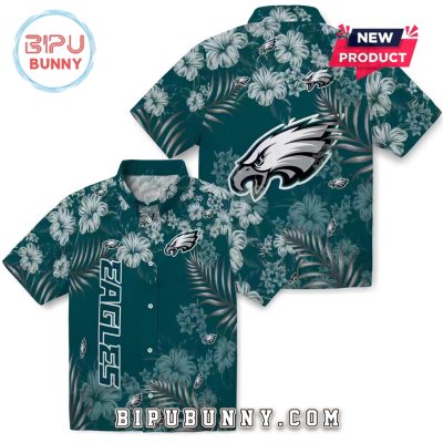 Philadelphia Eagles Hibiscus Green Hawaiian Shirt