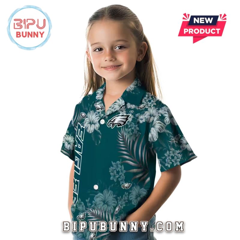 Philadelphia Eagles Hibiscus Green Hawaiian Shirt