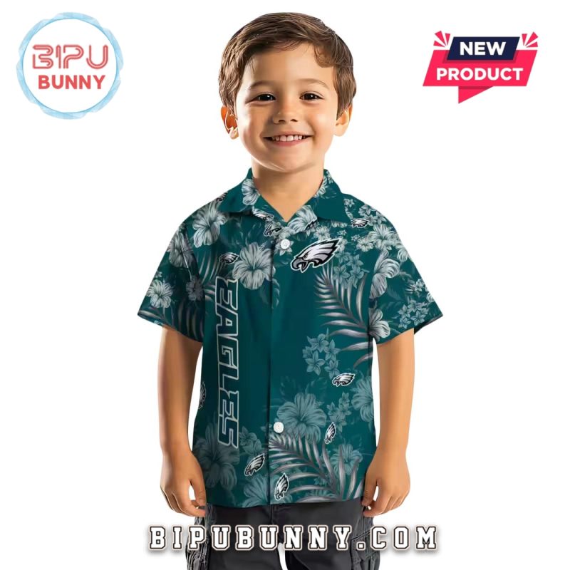 Philadelphia Eagles Hibiscus Green Hawaiian Shirt
