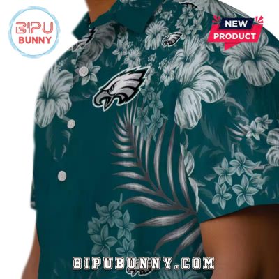 Philadelphia Eagles Hibiscus Green Hawaiian Shirt