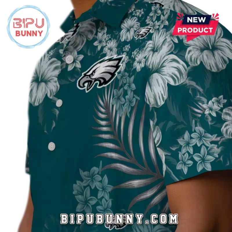 Philadelphia Eagles Hibiscus Green Hawaiian Shirt