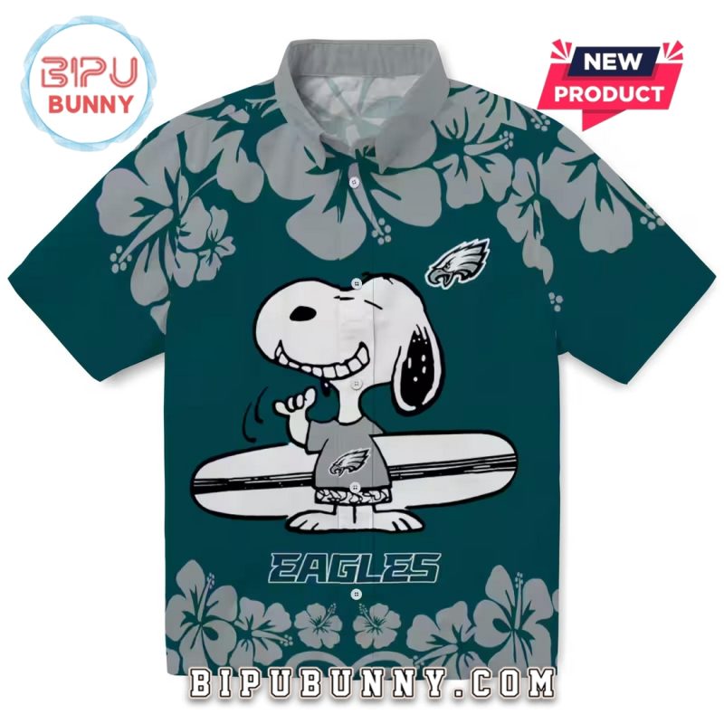 Philadelphia Eagles Snoopy Surf Hawaiian Shirt