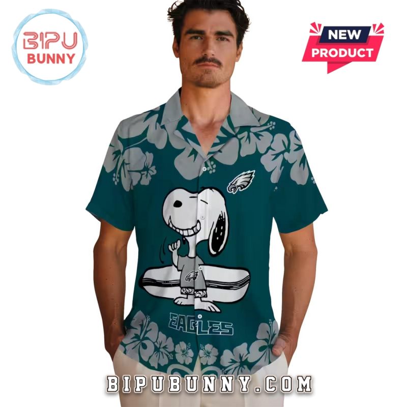 Philadelphia Eagles Snoopy Surf Hawaiian Shirt