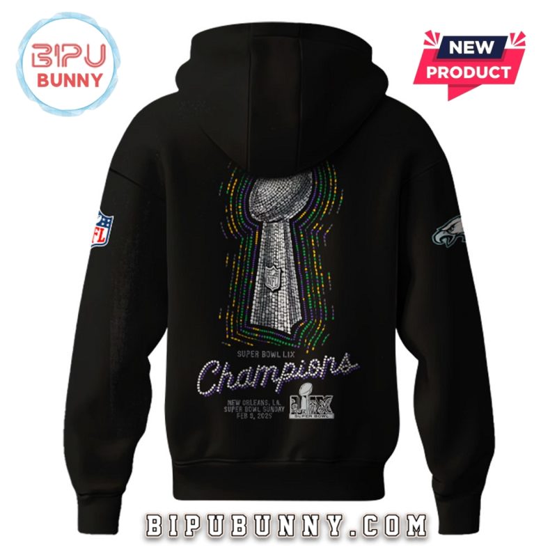 Philadelphia Eagles Super Bowl LIX Champions Black Hoodie