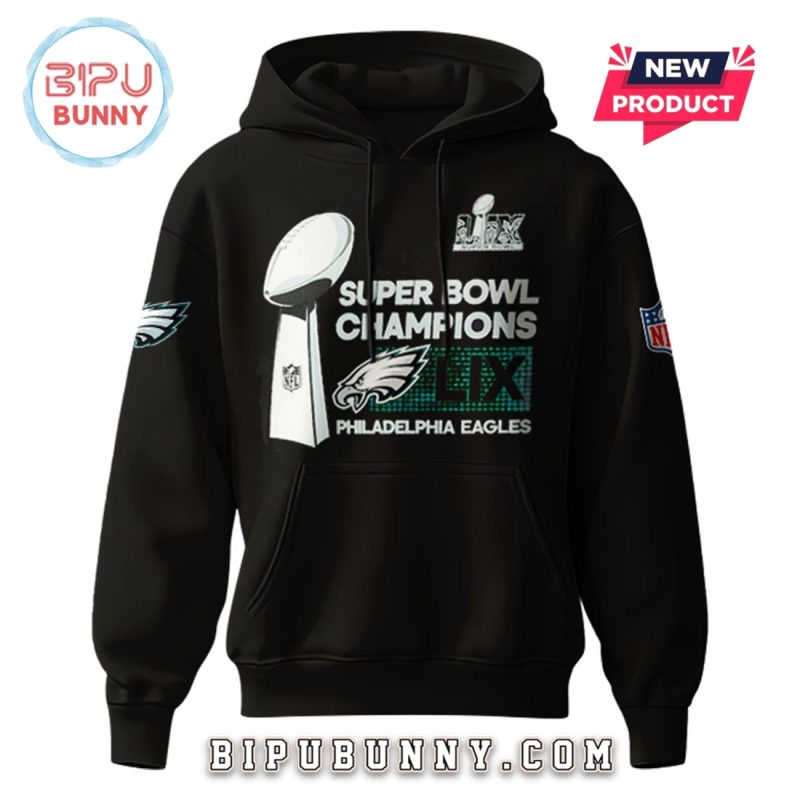 Philadelphia Eagles Super Bowl LIX Champions Black Hoodie Set