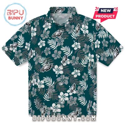 Philadelphia Eagles Tropical Floral Summer Hawaiian Shirt