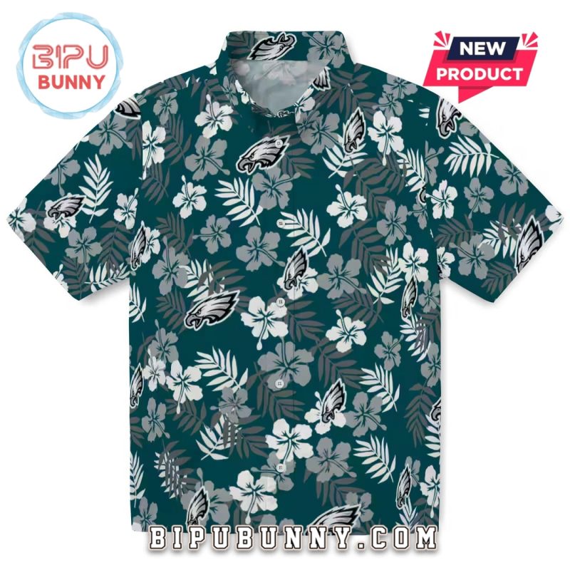 Philadelphia Eagles Tropical Floral Summer Hawaiian Shirt