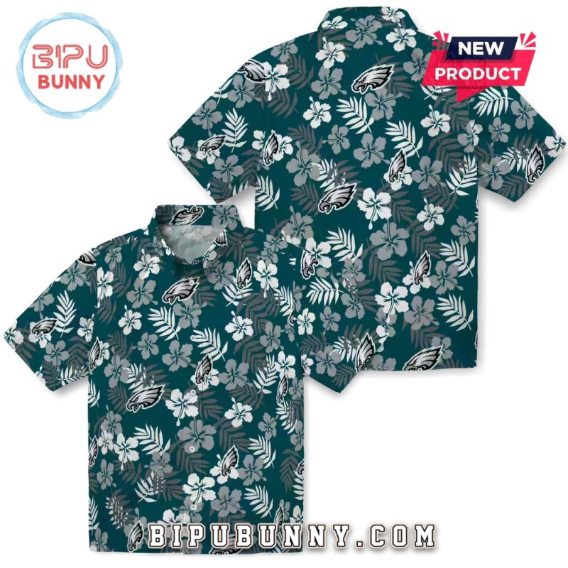 Philadelphia Eagles Tropical Floral Summer Hawaiian Shirt
