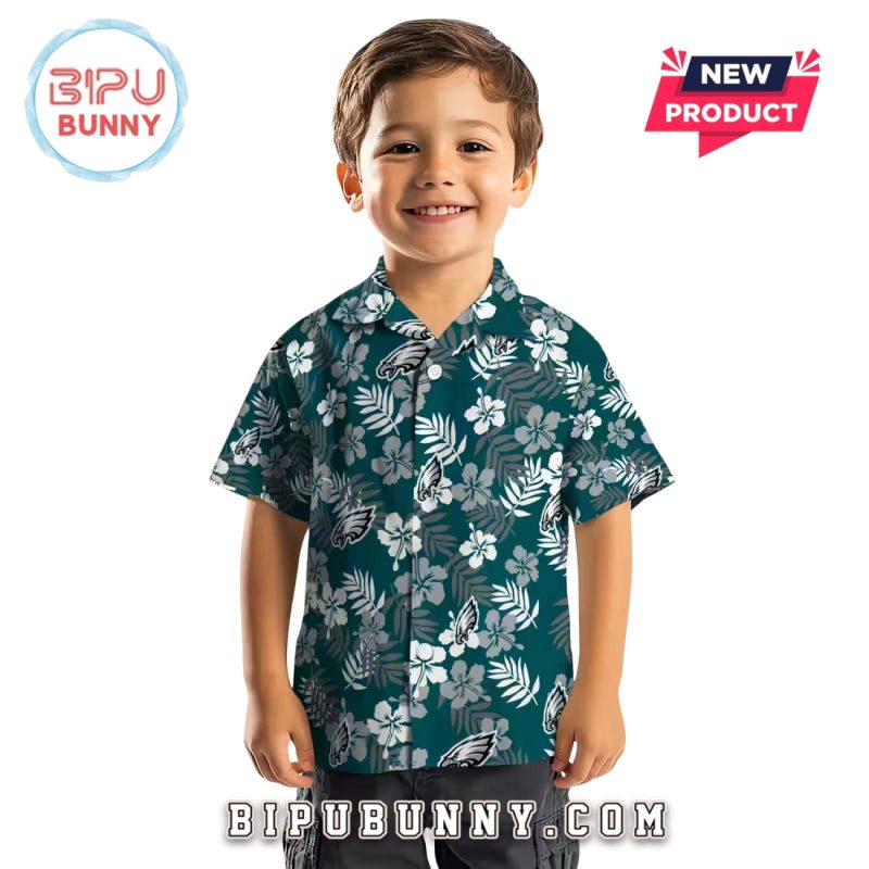 Philadelphia Eagles Tropical Floral Summer Hawaiian Shirt