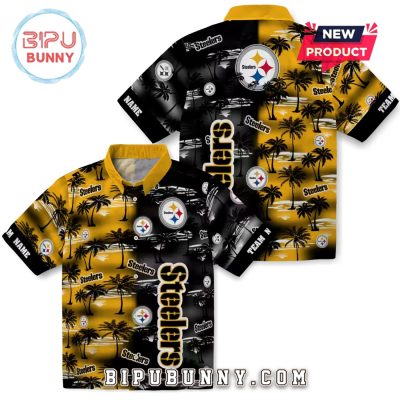 Pittsburgh Steelers Palm Silhouettes Hawaiian Shirt