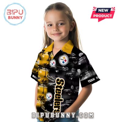 Pittsburgh Steelers Palm Silhouettes Hawaiian Shirt