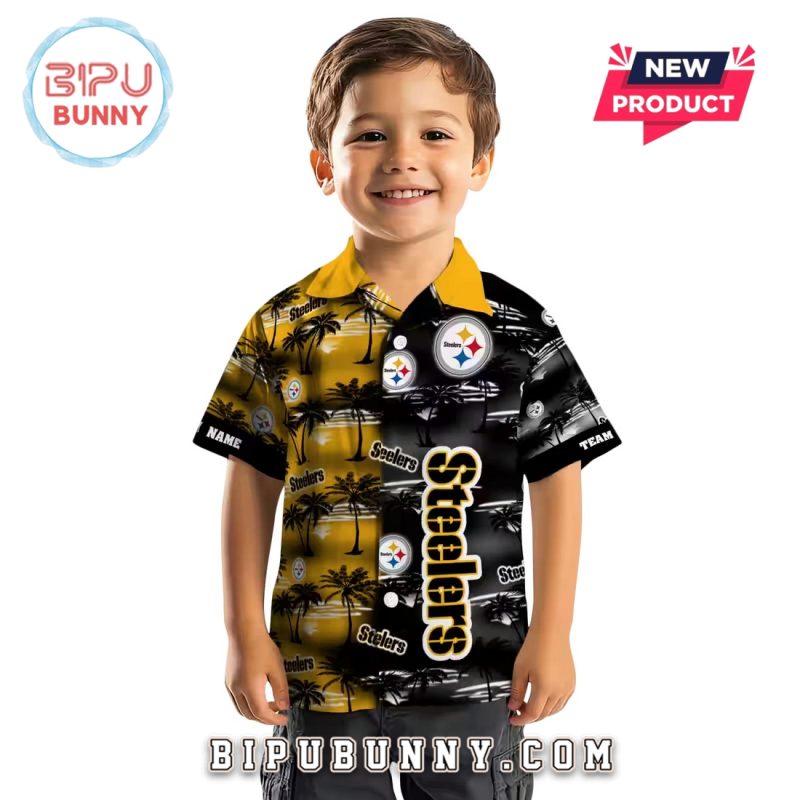Pittsburgh Steelers Palm Silhouettes Hawaiian Shirt