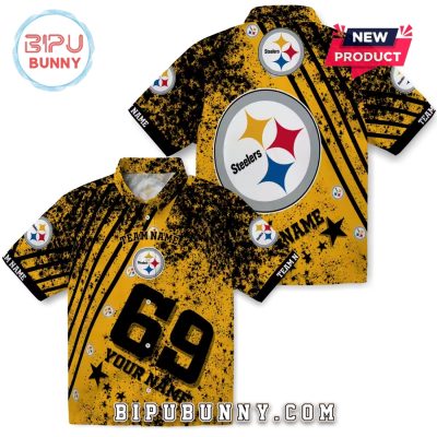 Pittsburgh Steelers Star Stripes Gold Hawaiian Shirt