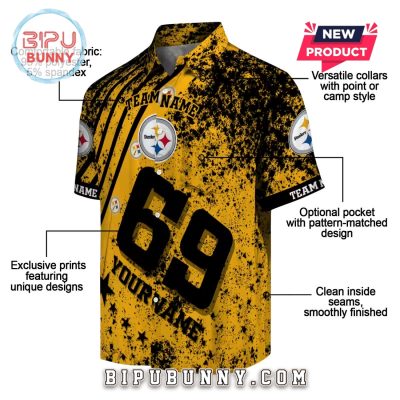 Pittsburgh Steelers Star Stripes Gold Hawaiian Shirt