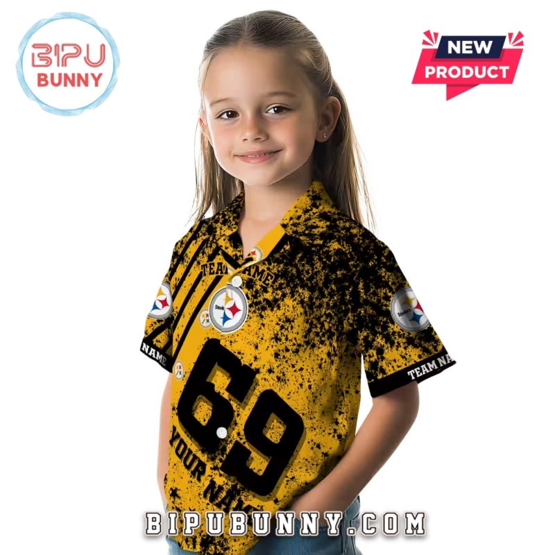 Pittsburgh Steelers Star Stripes Gold Hawaiian Shirt