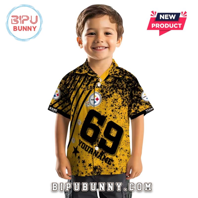 Pittsburgh Steelers Star Stripes Gold Hawaiian Shirt