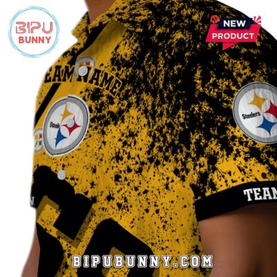 Pittsburgh Steelers Star Stripes Gold Hawaiian Shirt
