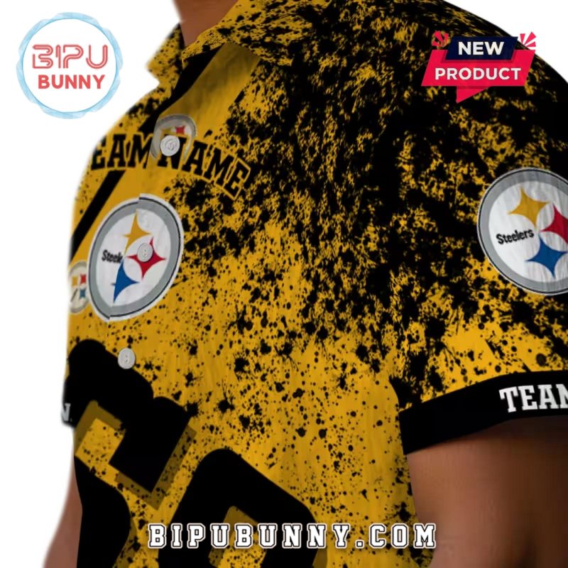 Pittsburgh Steelers Star Stripes Gold Hawaiian Shirt