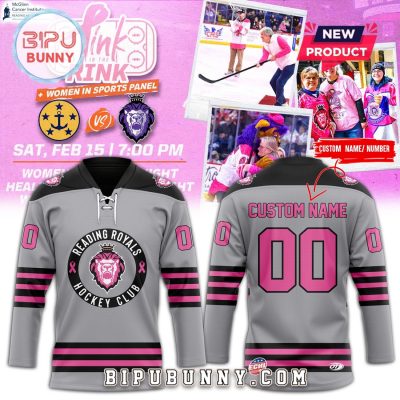 Reading Royals Custom Pink In The Rink Hockey Jersey