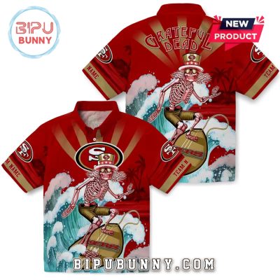 San Francisco 49ers Surfing Skeleton Hawaiian Shirt