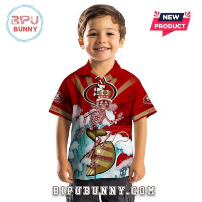 San Francisco 49ers Surfing Skeleton Hawaiian Shirt