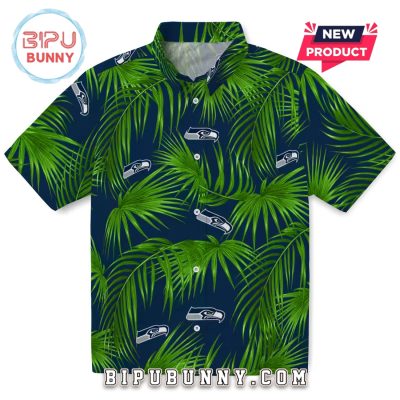 Seattle Seahawks Leafy Palms Hawaiian Shirt