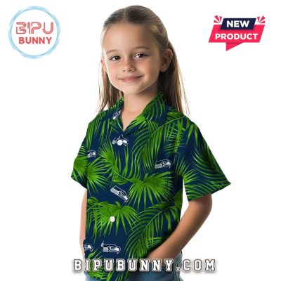 Seattle Seahawks Leafy Palms Hawaiian Shirt