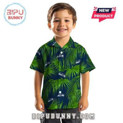 Seattle Seahawks Leafy Palms Hawaiian Shirt