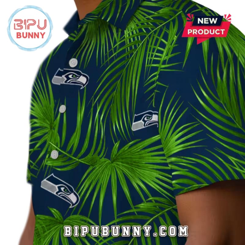 Seattle Seahawks Leafy Palms Hawaiian Shirt