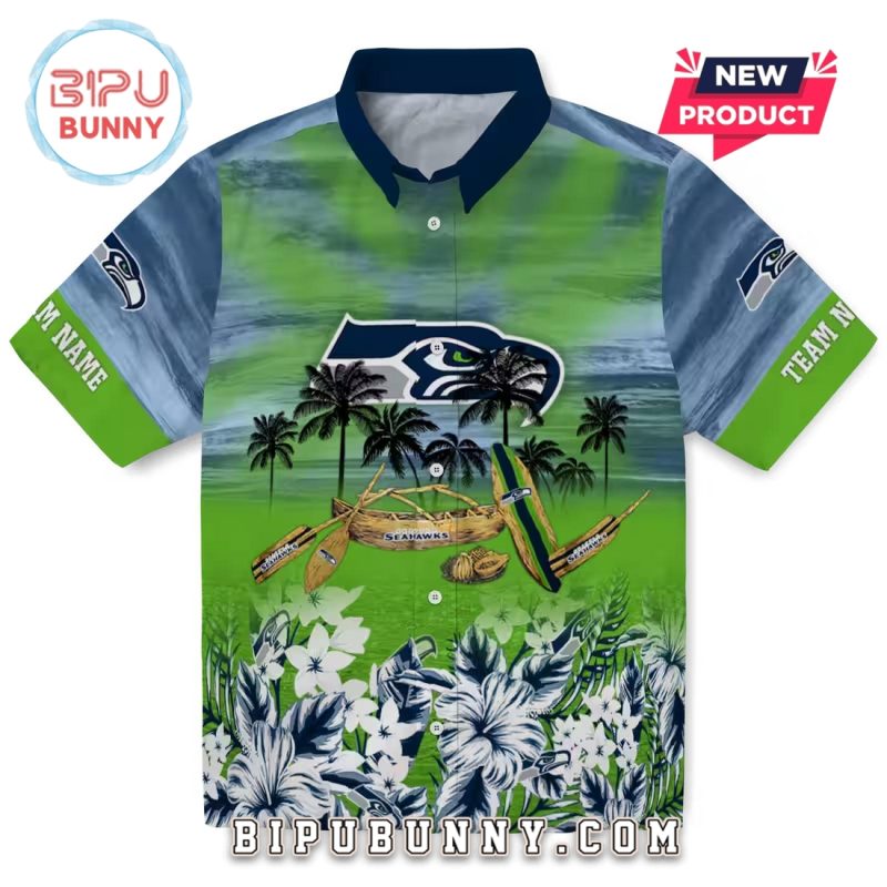 Seattle Seahawks Tropical Canoe Hawaiian Shirt