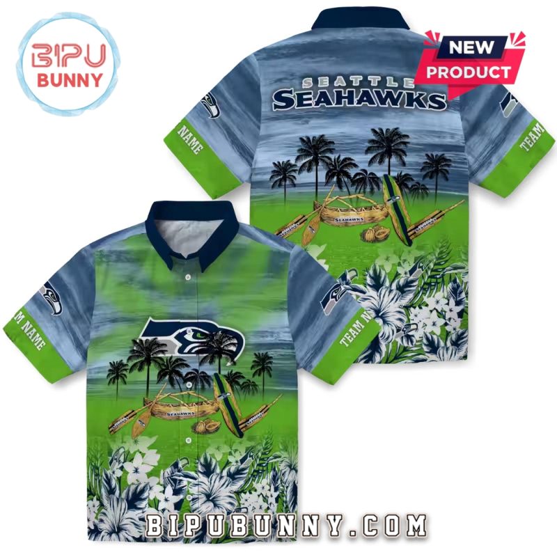 Seattle Seahawks Tropical Canoe Hawaiian Shirt